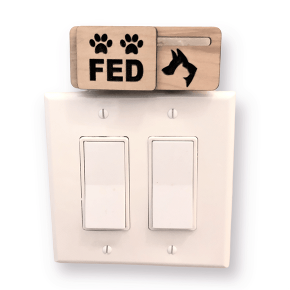 FED | NOT FED for CAT or DOG Silhouette Design (Magnets | Adhesives)