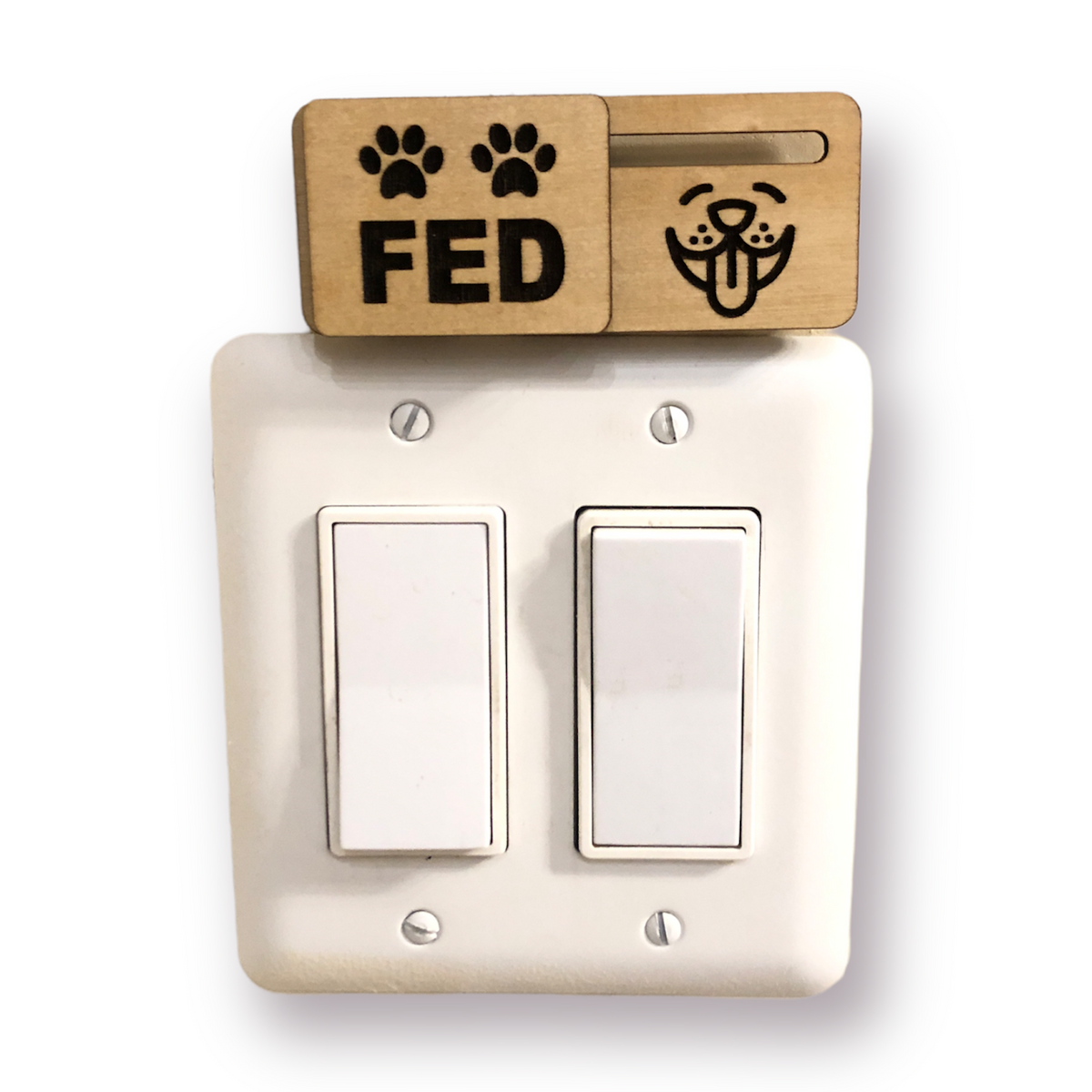 DID YOU FEED THE DOG Mountable Tracker Device Magnets on Back