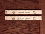 Custom ruler, Personalized Ruler - 12 inch in wood or clear acrylic, graduation gift, teachers gift, d20 ruler