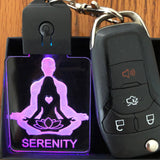 LED keychain - YOGA-Lotus Flower keychain in multicolors-SERENITY