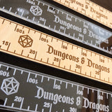 Custom ruler, Personalized Ruler - 12 inch in wood or clear acrylic, graduation gift, teachers gift, d20 ruler