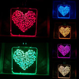 LED Heart music notes keychain