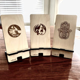 Mobile Phone Stand; laser engraved Phone Stand; custom phone stand, personalized phone stand