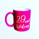 Hot Pink Mug, Heels and Kitten Laser engraved Mug