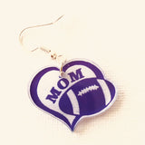 ACP Football Mom | Football LOVE laser engraved earrings, sports team jewelry
