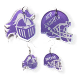 ACP Knights Mascot laser engraved earrings