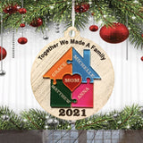 Digital File: Custom House Puzzle Ornament - 3 to 6 pieces puzzle  "Together We Made A Family"