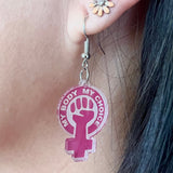 My Body My Choice Earring in use