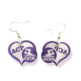 Custom Swim Earrings in 2 Styles (Heart or LOVE)
