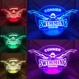 LED lamp - male swimmer multicolors