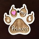 Cat Paw - "I Love My Cat - Personalized Keychain or Magnet