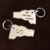Go Away Gift set, Graduation gift, Best Friend gift or Long Distance Friendship Gift with Message "No Matter Where"- Set of 2 State Keychains