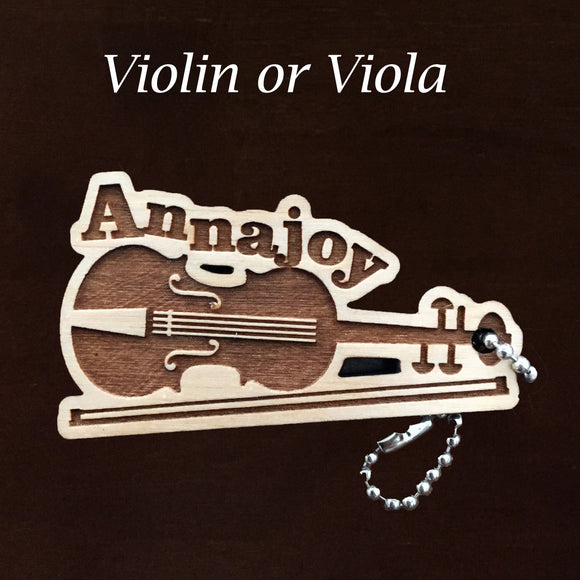 String instrument keychain, Personalized Music instrument, violin, viola, uke, bass, cello, orchestra keycahin, music instrument ID tag