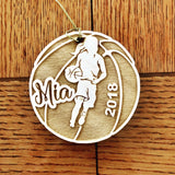 Girl Basketball, laser Engraved ornament, personalized ornament, stocking stuffers, keychain