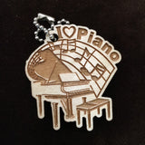 Piano WOOD keychain, Engraved Personalized Piano music tag