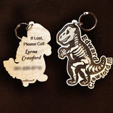 T-Rex ornament, TRex bag tag, custom dino keychain, personalized dinosaur ornament