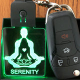 LED keychain - YOGA-Lotus Flower keychain in multicolors-SERENITY