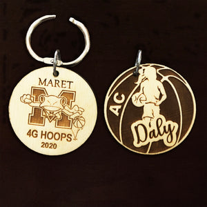 Girl Basketball, laser Engraved ornament, personalized ornament, stocking stuffers, keychain