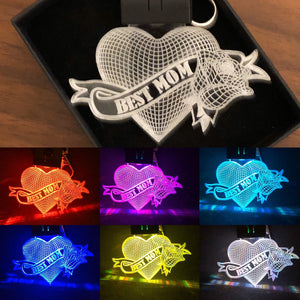 Best Mom Mother's Day LED keychain - Display in Multi colors