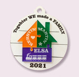 Digital File: Custom House Puzzle Ornament - 3 to 6 pieces puzzle  "Together We Made A Family"