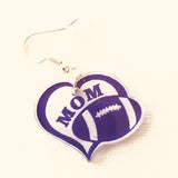ACP Football Mom | Football LOVE laser engraved earrings, sports team jewelry
