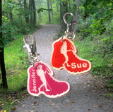 Hiker keychain | engraved acrylic keychain, hiking boot keychain, personalized keychain