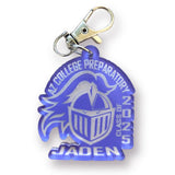 Custom and Personalized Keychain with School logo and graduating class year; acrylic school logo tag