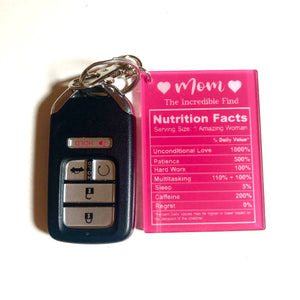 Mom Nutritional Label Acrylic Keychain